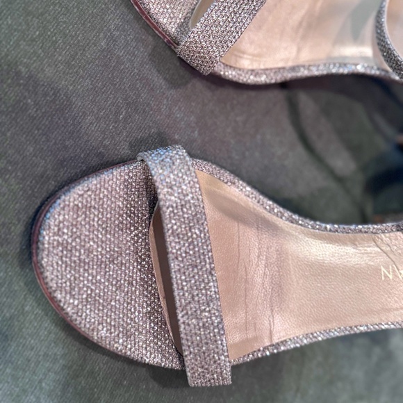 Stuart Weitzman Shoes - Stuart Weitzman Gold Nearly Nude Block Heel Sandal